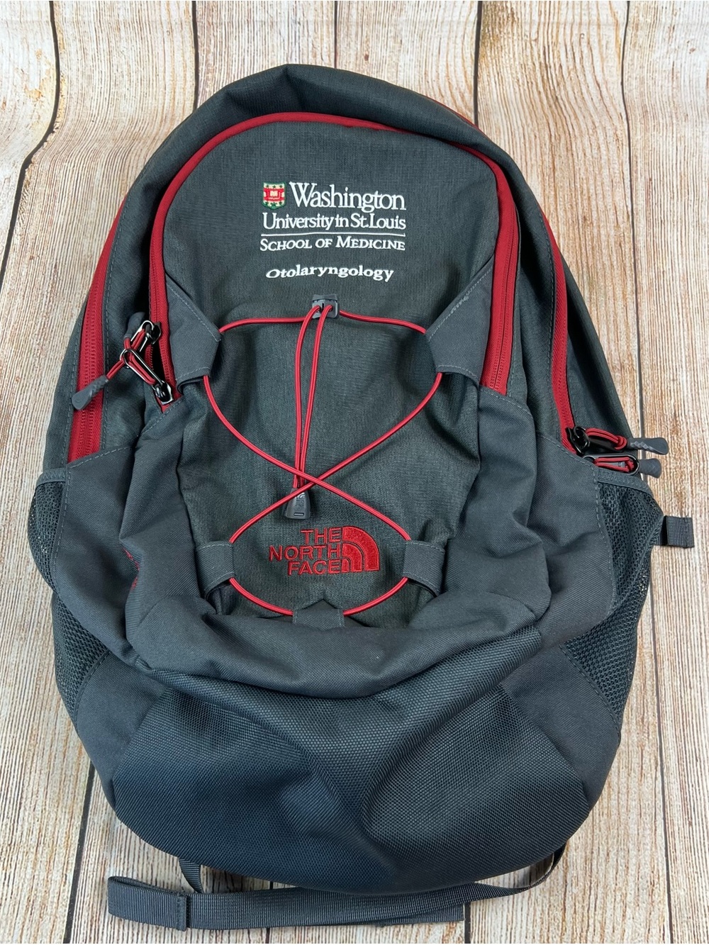 The North Face Groundwork 29L Laptop Sleeve Grey Red Backpack Wash U St Louis